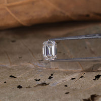 Buy loose diamond in emerald cut design, shown here as 1 carat lab created diamond.
