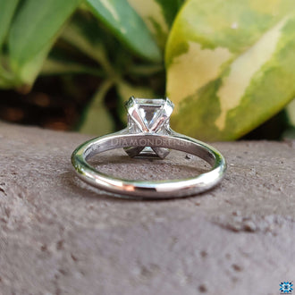 Dazzling emerald cut engagement ring crafted with care.
