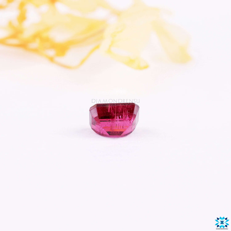 Gemstone pink tourmaline set in fine jewelry.
