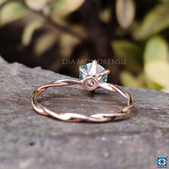 Round moissanite ring that sparkles with unmatched beauty and clarity.