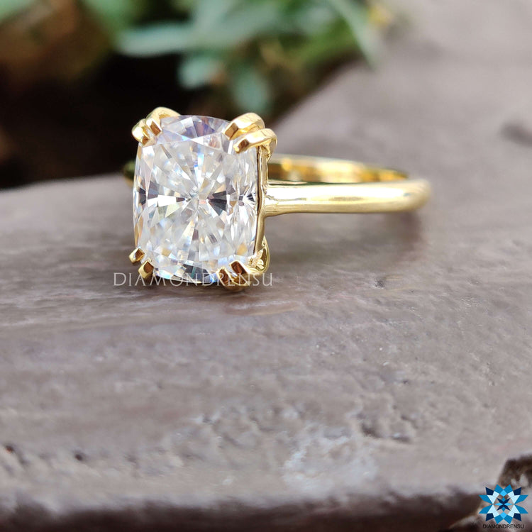 Unique cathedral setting solitaire with handcrafted beauty.