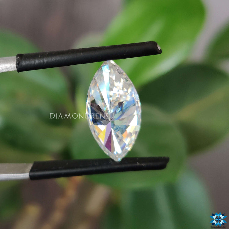 Elegant 3.15 carat moissanite with marquise loose stone.
