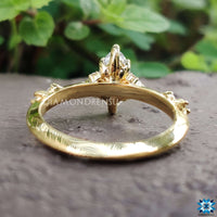 0.76 TCW Marquise Cut Colorless Moissanite Vintage Engagement Ring