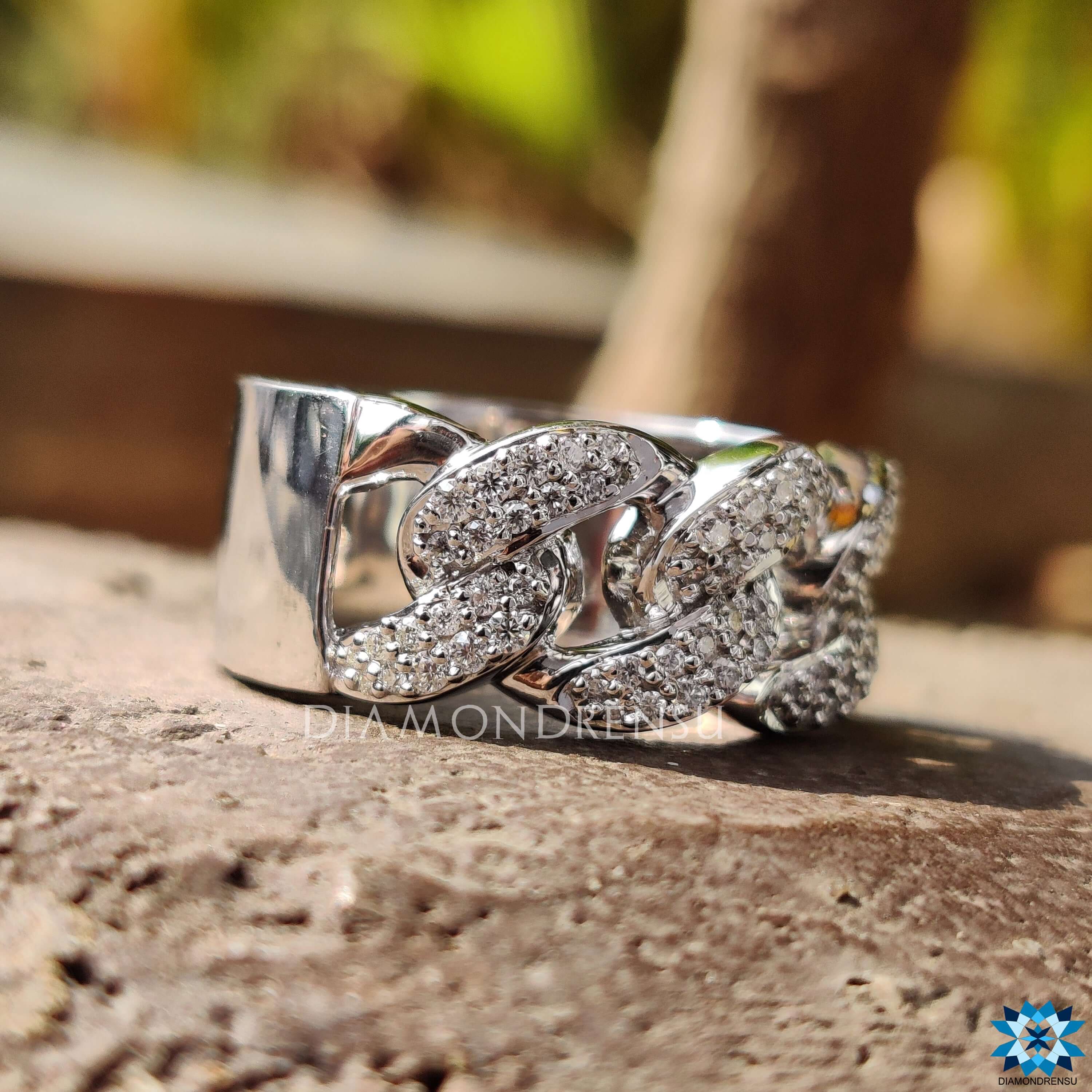 Diamond Gold Cuban Link Ring– Jewellerykings