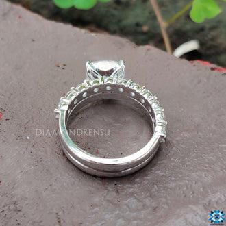 white gold bridal set - diamondrensu