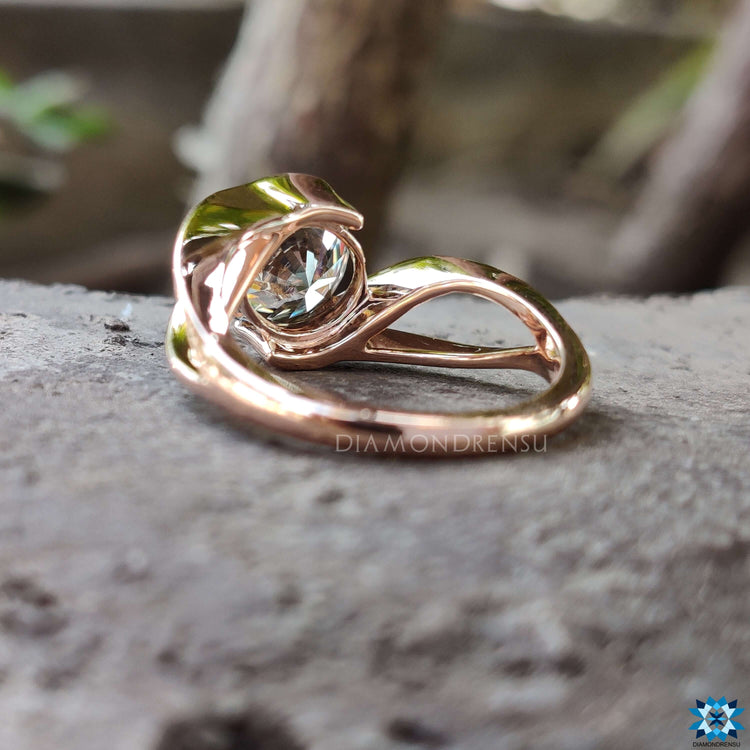 Sophisticated gray moissanite ring, ideal for a distinctive style.