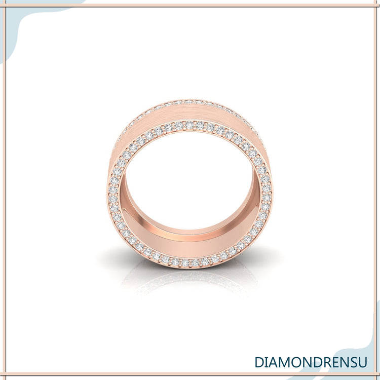 IGI certified wedding band for men with diamonds.

