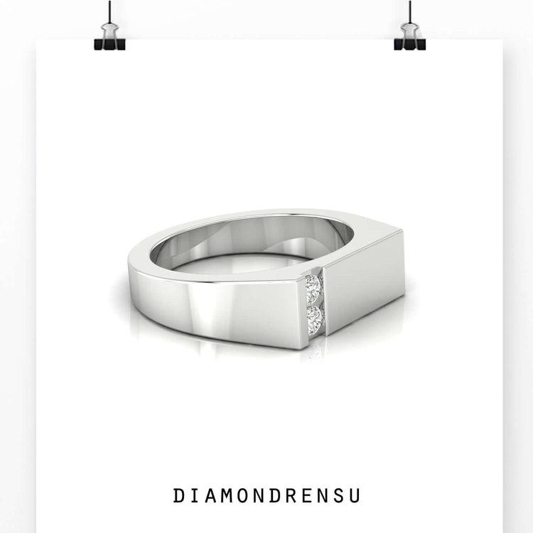 Two diamond men’s ring with balanced design.

