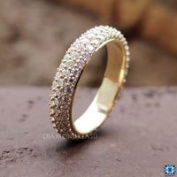 Trio micro pave band crafted with precision and elegance.