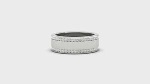 Unique men's wedding band with modern style
