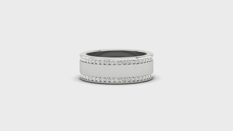 Unique men's wedding band with modern style
