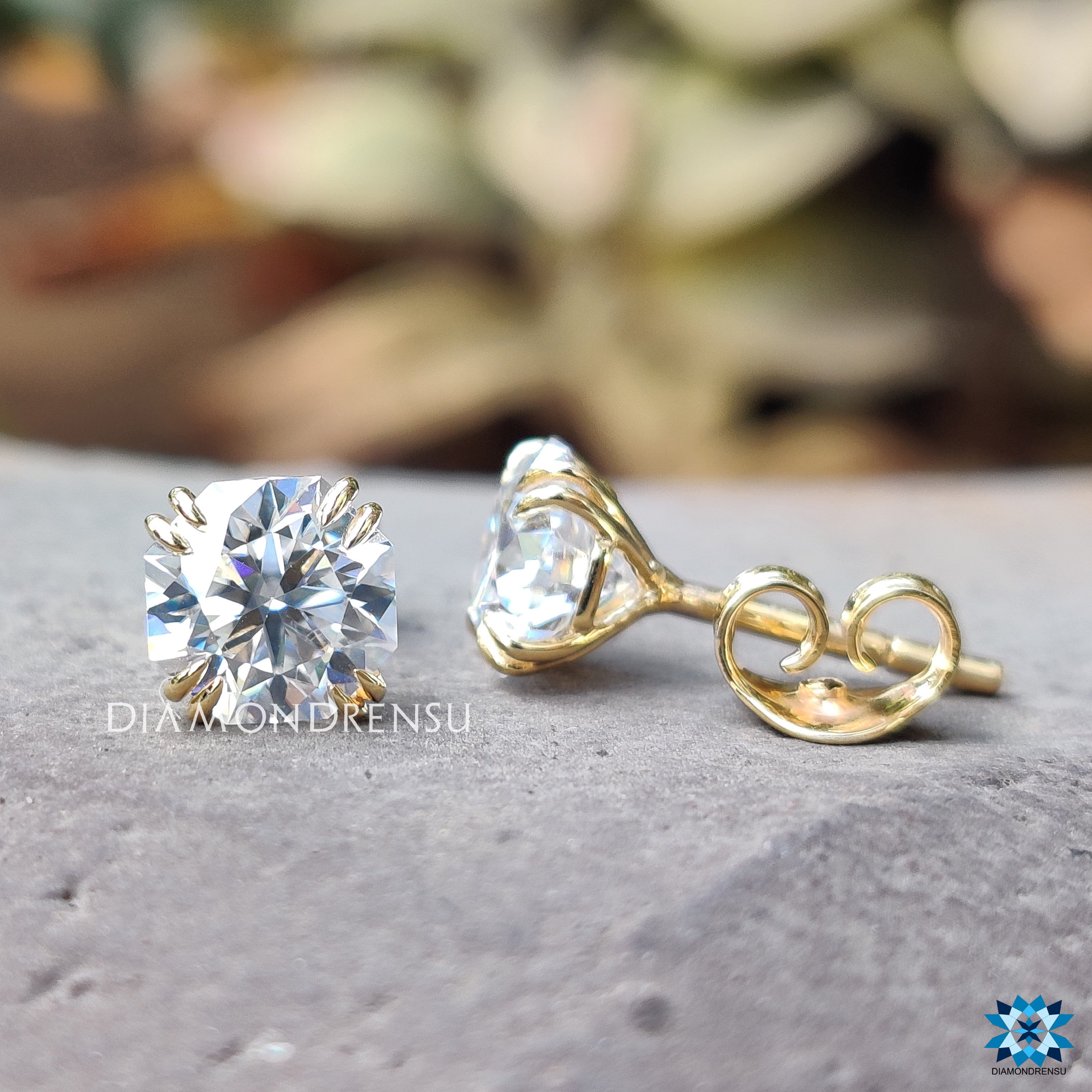 custom moissanite earrings - diamondrensu