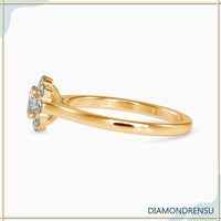 Oval diamond engagement ring with lab grown diamond in white gold