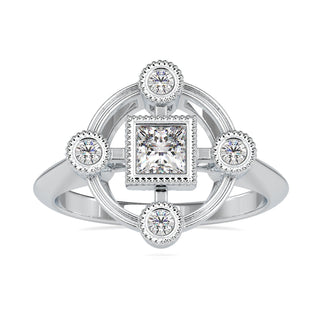 2 carat princess cut diamond engagement ring in white gold
