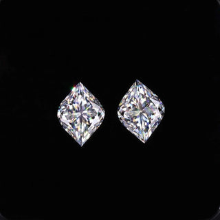 Pair of Flame Cut Moissanite stones with antique styling.