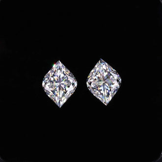 Pair of Flame Cut Moissanite stones with antique styling.