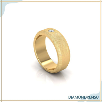 Diamond band ring for men with a polished finish.
