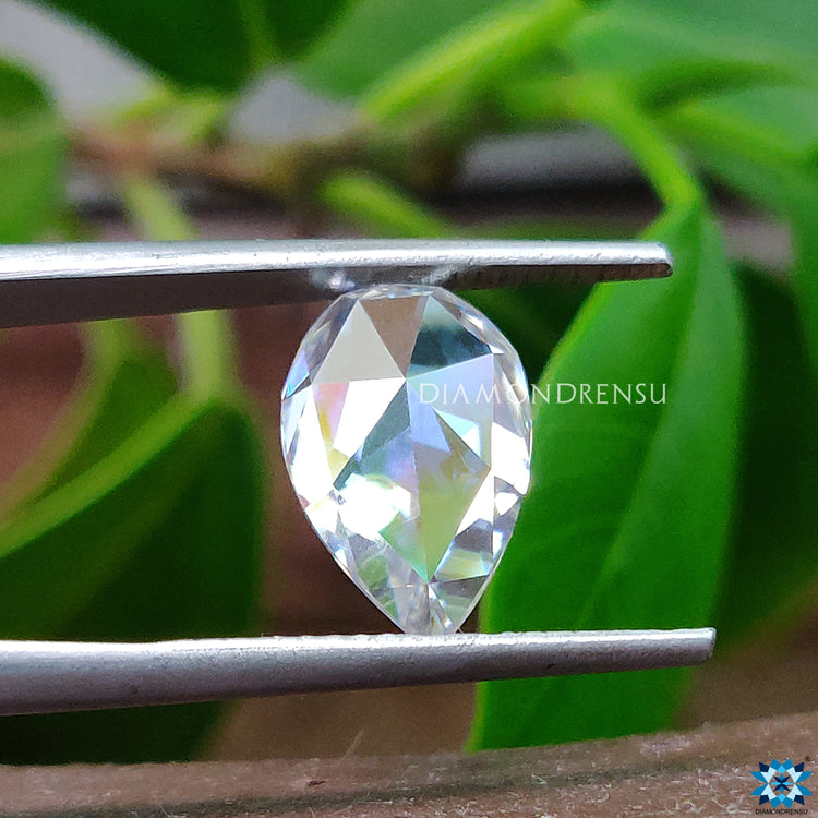 Antique cut loose Moissanite stone perfect for solitaire pendant using Pear Rose Cut Moissanite.