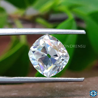 Loose Moissanite crafted in Unique Cushion OMC Cut perfect for heirloom-inspired jewelry.