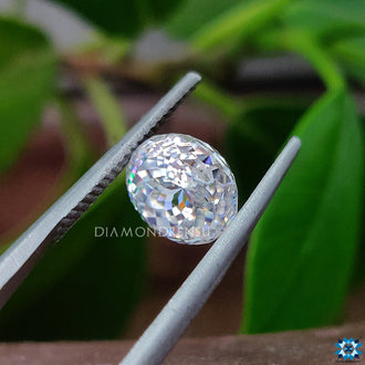 Moissanite Portuguese cut selected from Diamondrensu for handcrafted wedding bands.