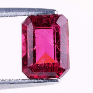 Tourmaline October birthstone in emerald cut.
