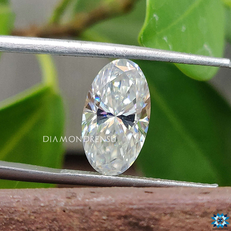 2.65 carat moissnite shaped in moval cut moissanite design.

