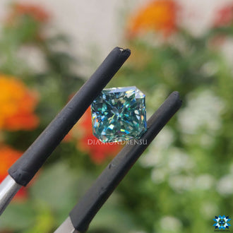 1.65 carat radiant cut available in loose moissanite and moissanite loose stone.
