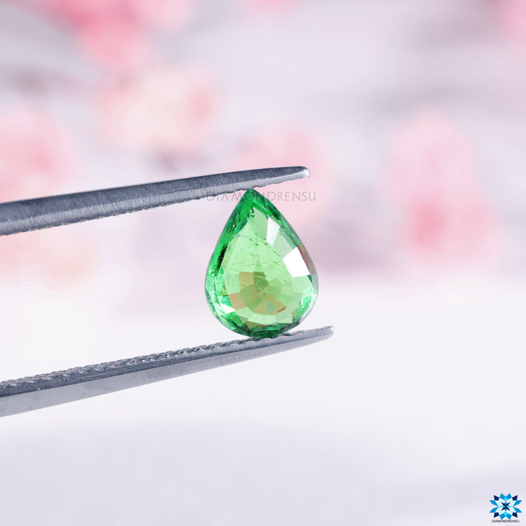 Birthstone for January styled as 1.18 carat pear gemstone in Tsavorite Gemstone.
