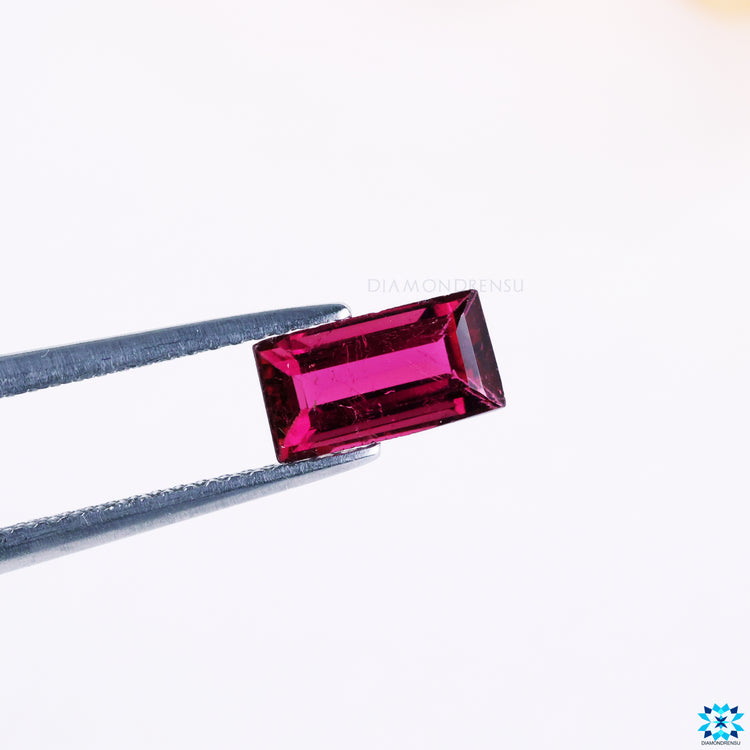 1.24 carat emerald gemstone pink tourmaline.
