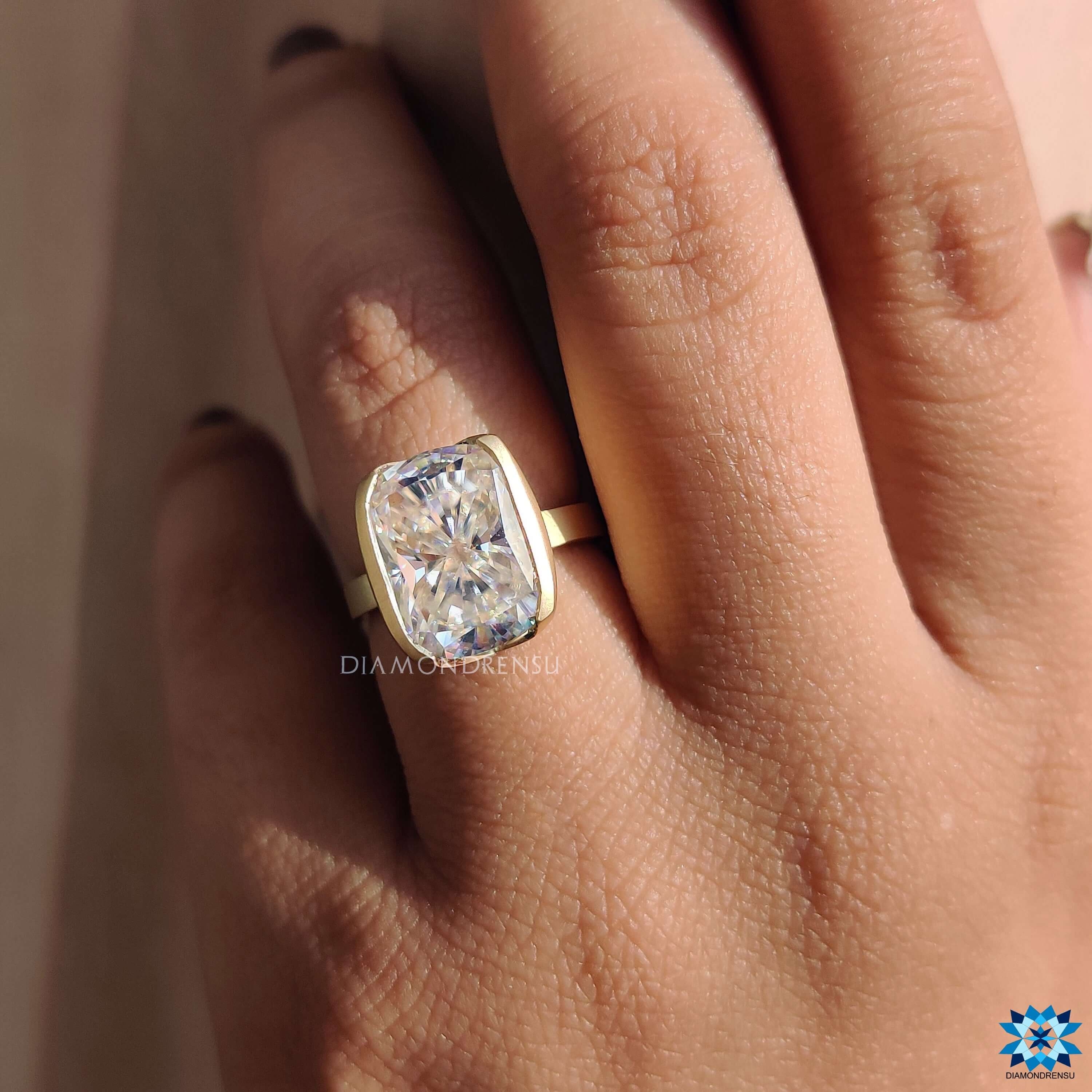Half Bezel Diamond Ring Setting – Wilsonville Diamond