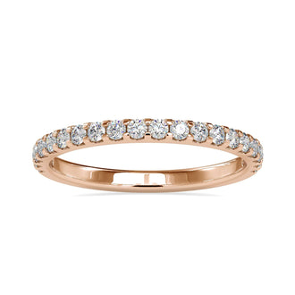 Diamond half eternity band in white gold with pave band ring
