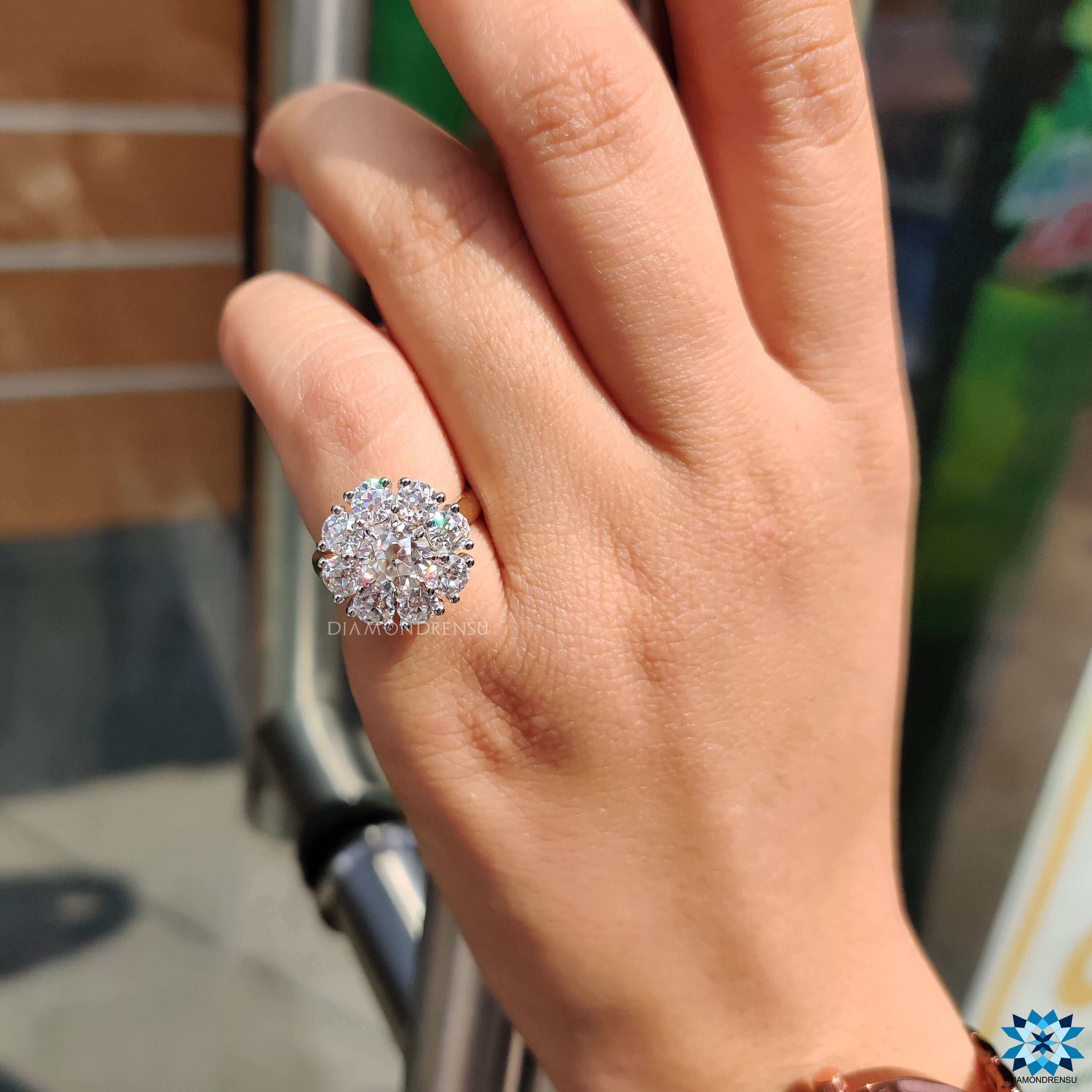 4.19 TCW Round Cut Colorless Halo Ring