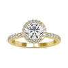 1.46 TCW Hidden Halo Pave Set Round Cut Moissanite Engagement Ring