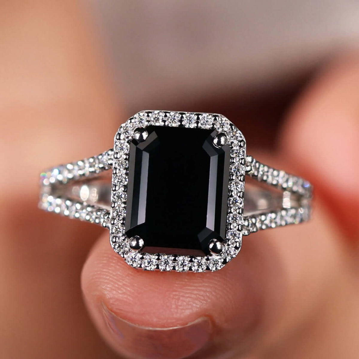 NEW St. John Swarovski Halo Crystal Chain Belt Black Stones Emerald Cut Silver JH Essential Pavé Necklace, Sterling Silver, Gemstones, 2.5  main image 2