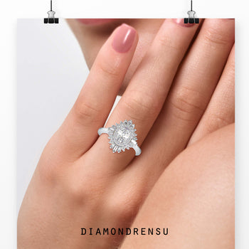 Oval cut diamond ring crafted with elegance and sophistication.
