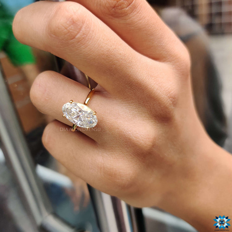 Moissanite solitaire ring designed for elegance and simplicity.