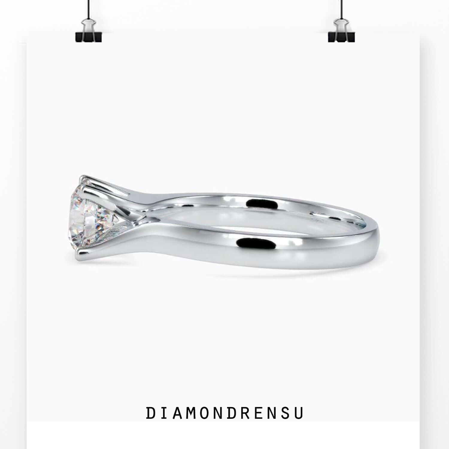 moissanite solitaire ring - diamondrensu