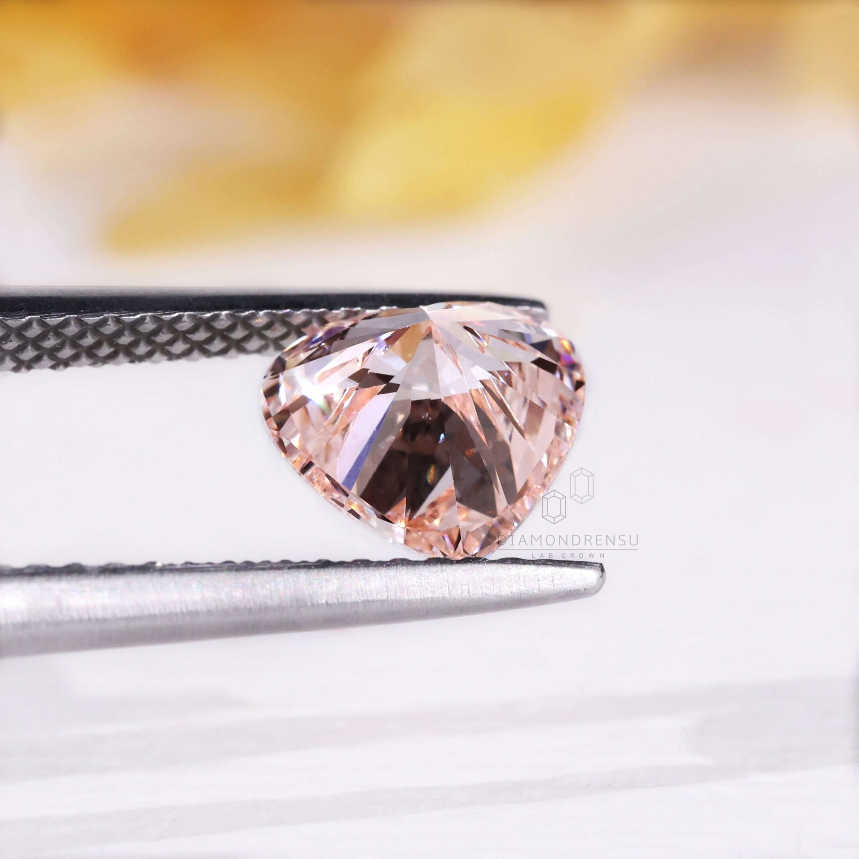 pink color lab created diamond for engagement ring