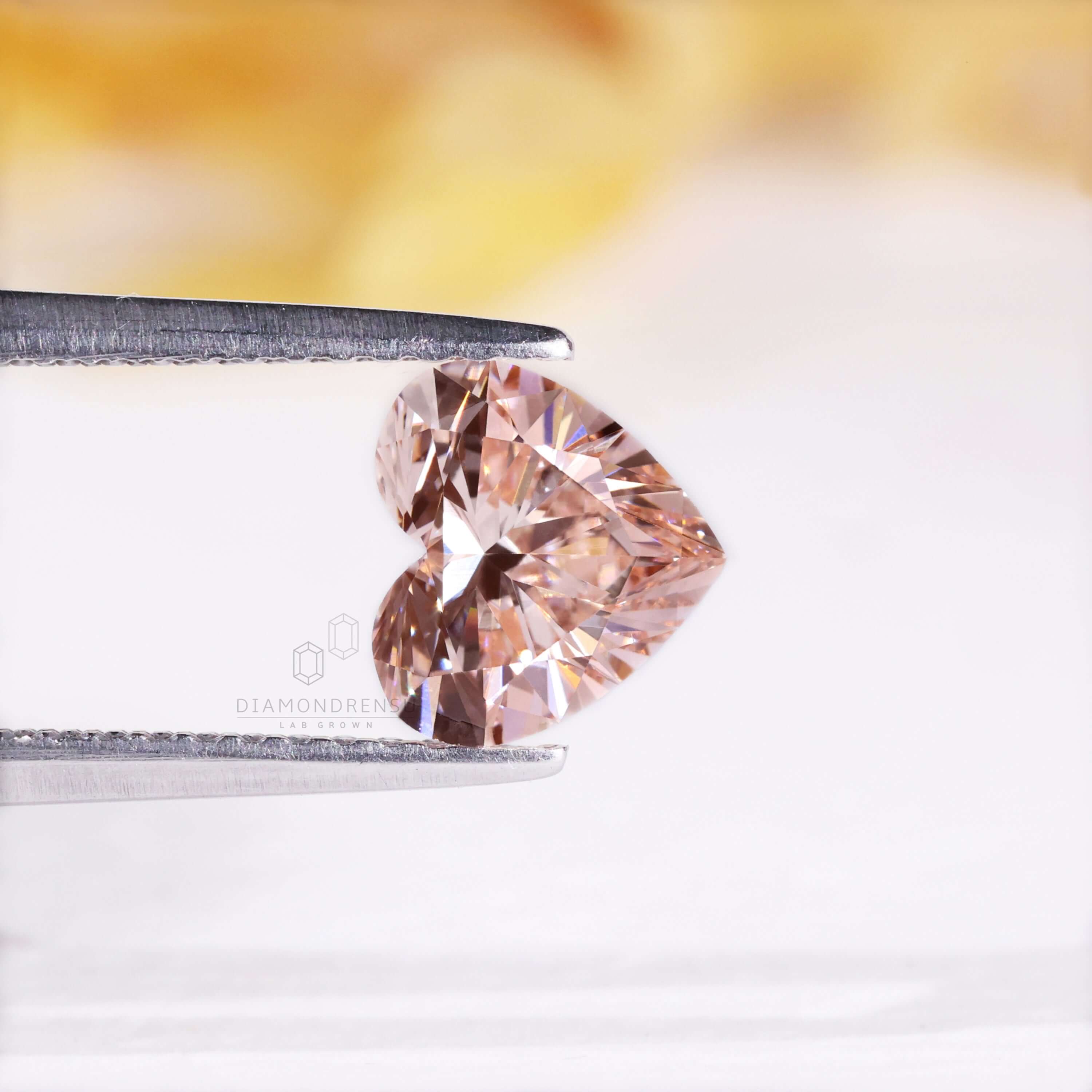 Fancy Intense Pink Heart Lab Grown Diamond Engagement Ring