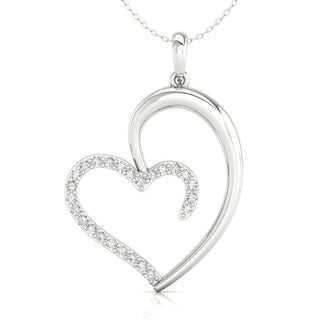 Heart pendant with Lab Grown Diamond, featuring a unique design and perfect for gifts for her.
