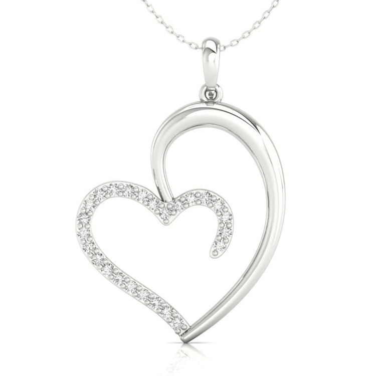 Heart pendant with Lab Grown Diamond, featuring a unique design and perfect for gifts for her.
