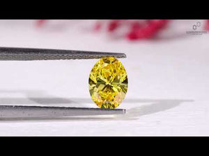 Loose yellow diamond oval cut lab grown stone.
