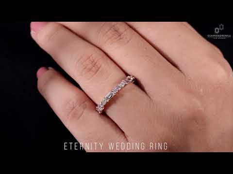 baguette and round diamond eternity band