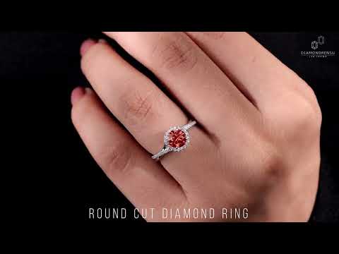 2.00CT Oval Lab Diamond Ring in Double Edge Lab Grown Diamond Halo On Split  Shank Diamond Setting