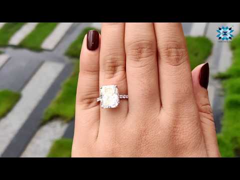 Classic Radiant Hidden Halo Pave Moissanite Engagement Ring