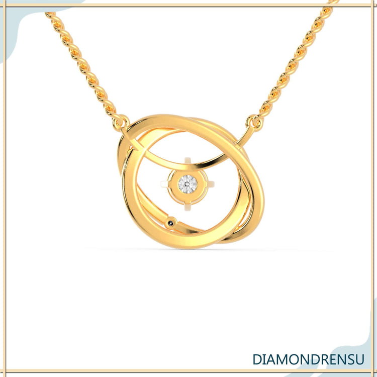 Diamondrensu pendant crafted with Lab Grown Diamond and elegant round diamond setting.
