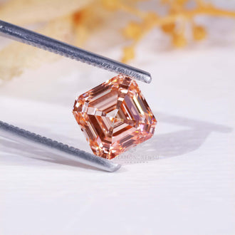 Loose Asscher cut lab grown diamond 3 carat.
