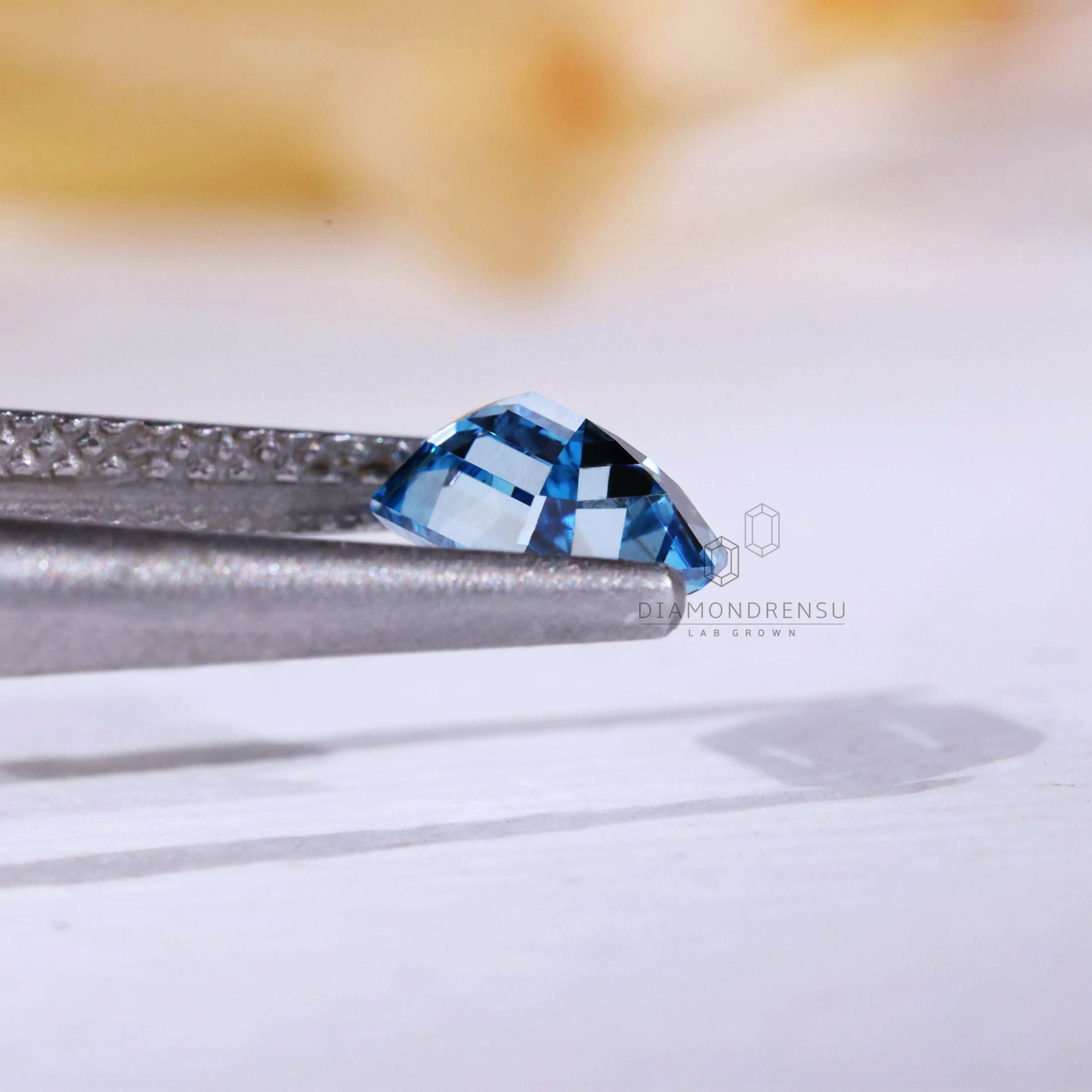 blue color diamond ring