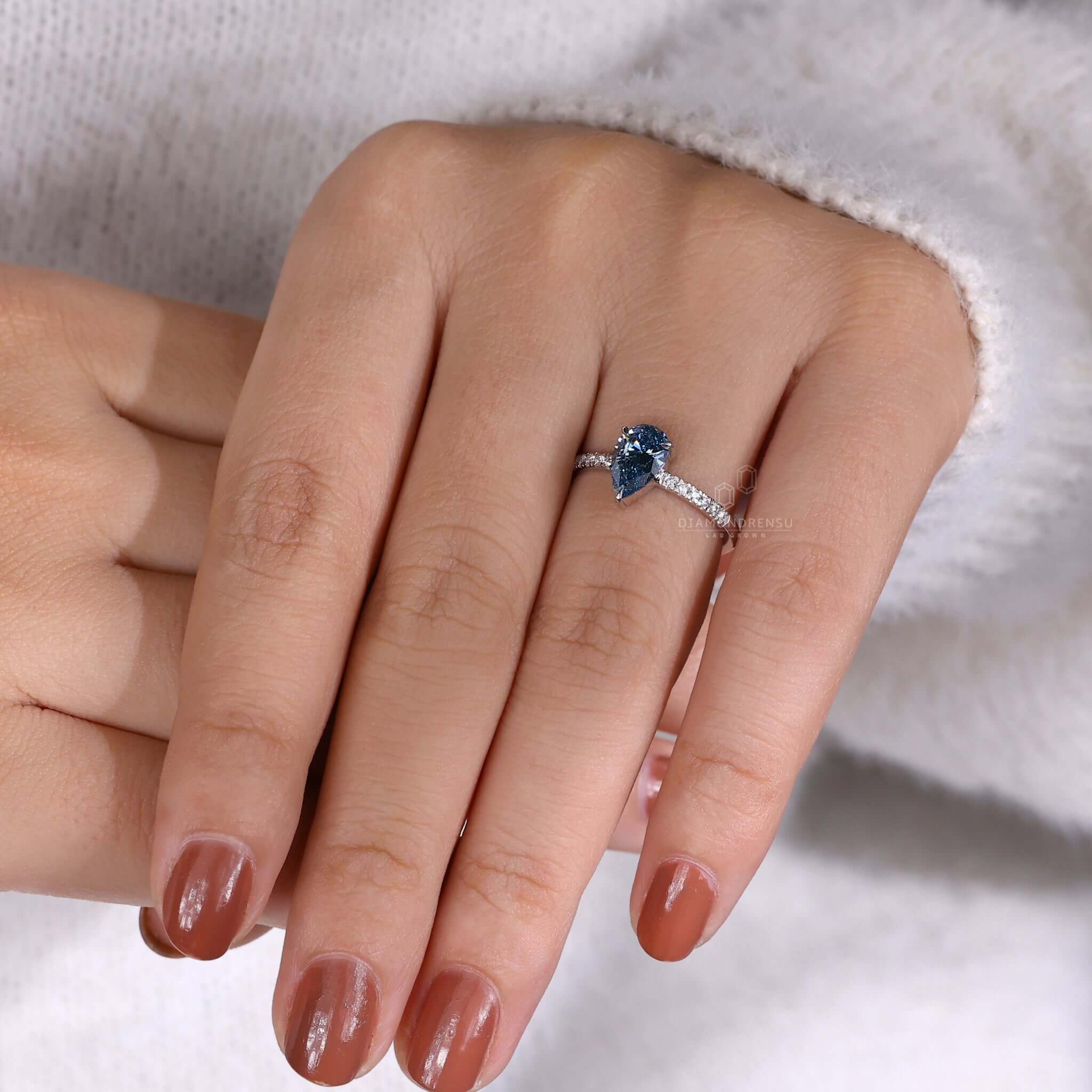 unique lab grown diamond engagement ring
