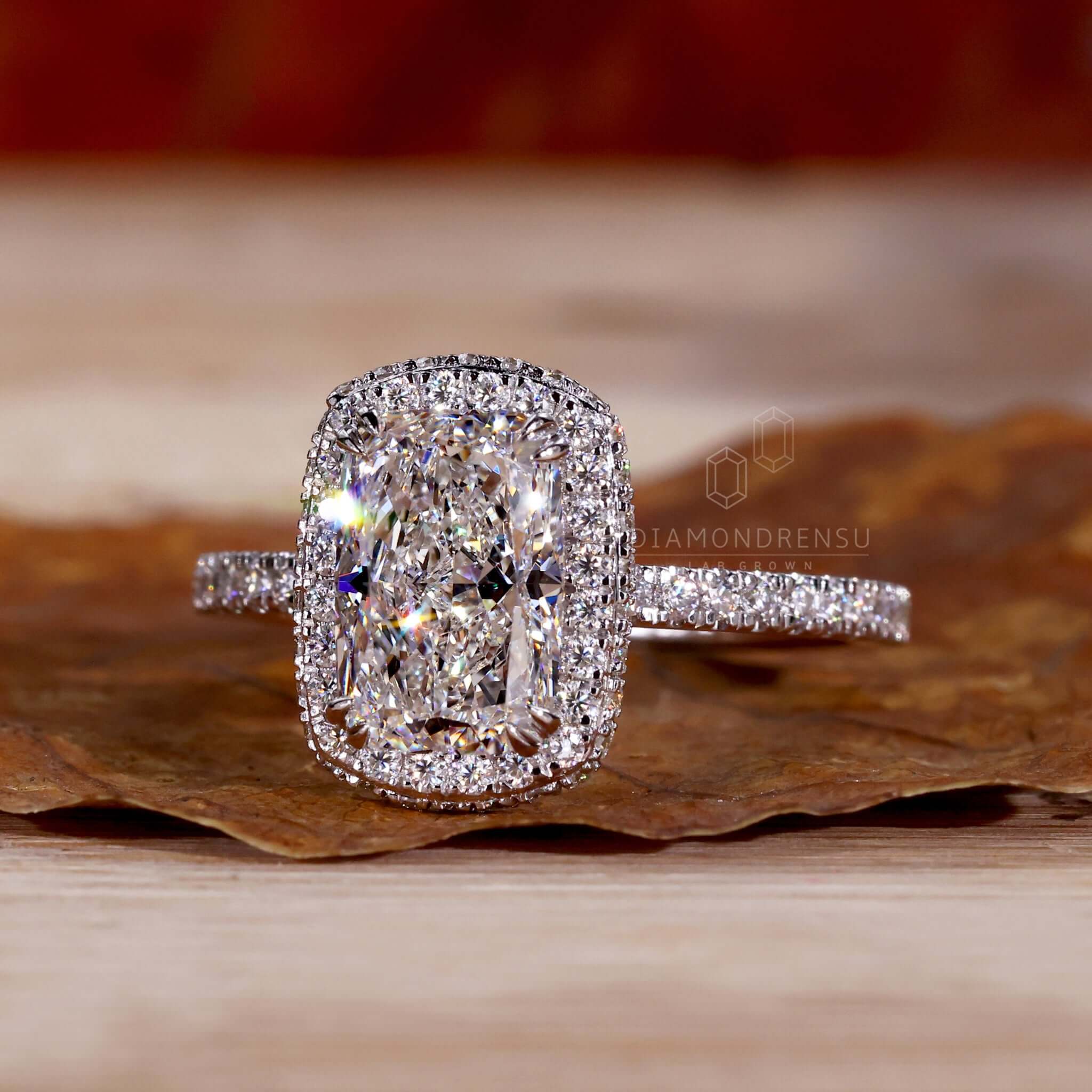 Elongated cushion cut diamond Clearance